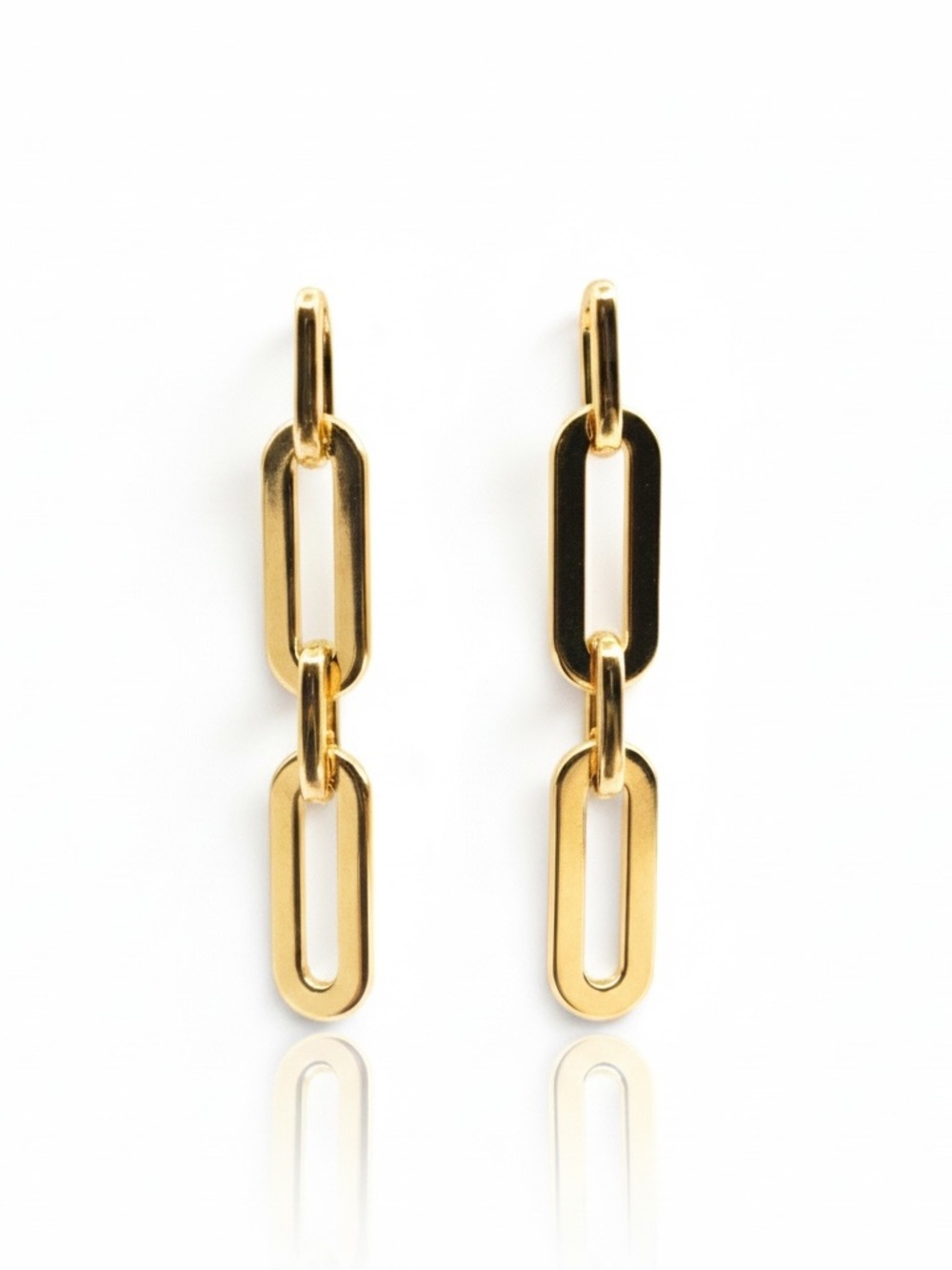 Gold-filled Paperclip Link Drop Earrings